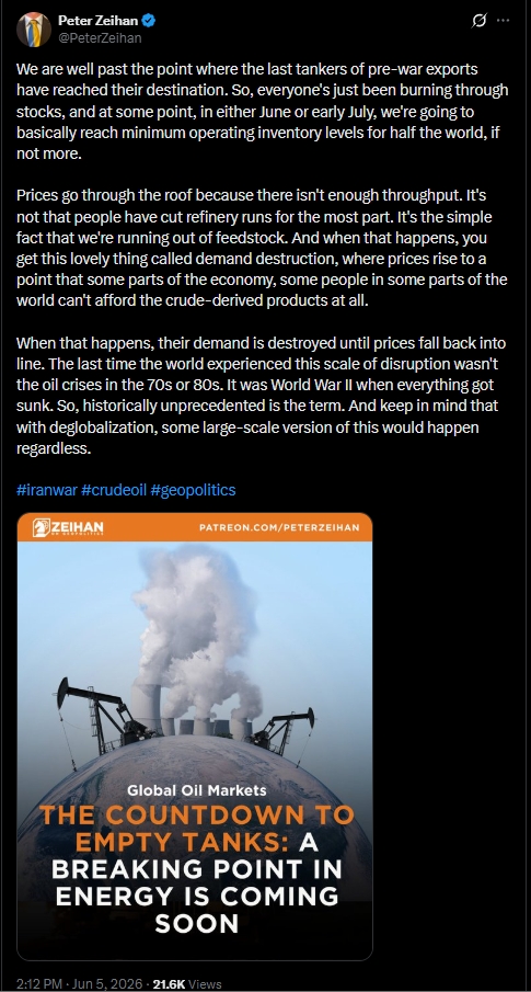Global demand destruction upcoming?